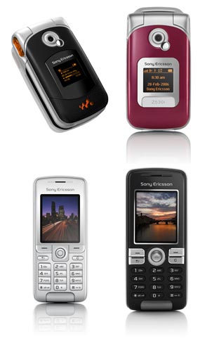 Los Sony Ericsson W300, Z530, K310 y K510