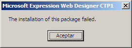 The installation of this package failed