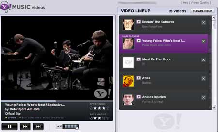 Captura de pantalla de Yahoo! Music Videos
