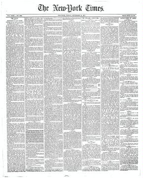 Primera página del Times del 19 de septiembre de 1873