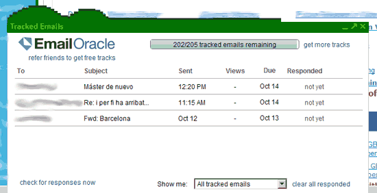 Captura de pantalla de EmailOracle