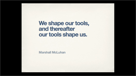 Captura de pantalla de la presentación. Cita de Marshall McLuhan. Sigue en el texto