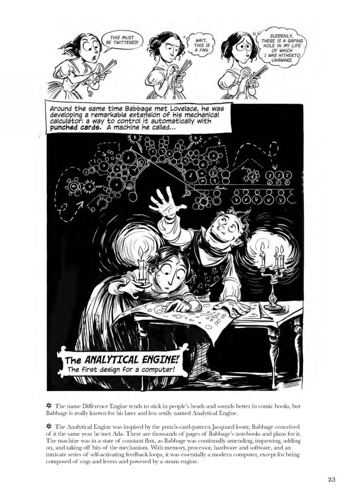 Una de las páginas del libro (en inglés) Las emocionantes aventuras de Lovelace y Babbage
